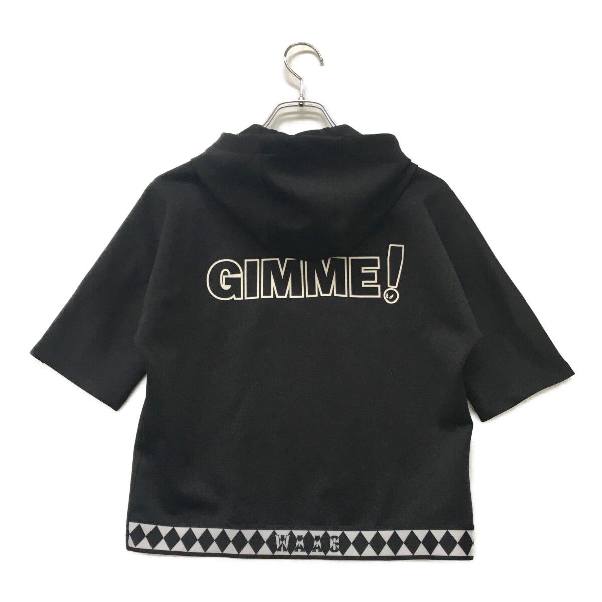 中古 レディース ワック WAAC パーカー 2(M) 黒 ブラック 半袖 プル