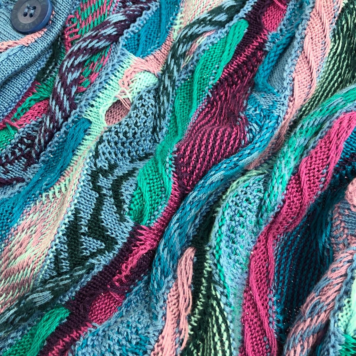 COOGI 3Dカーディガン クージー COOGI 3Dニットカーディガン 74095 ブルー レディース