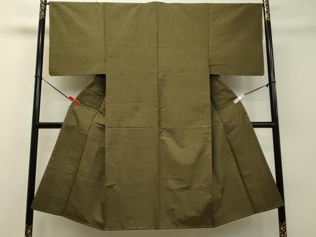 平和屋着物●男性　紬　アンサンブル　根岸色　正絹　逸品　未使用　DAAR4305tw 平和屋着物○男性 紬 アンサンブル 根岸色 正絹 逸品 未使用