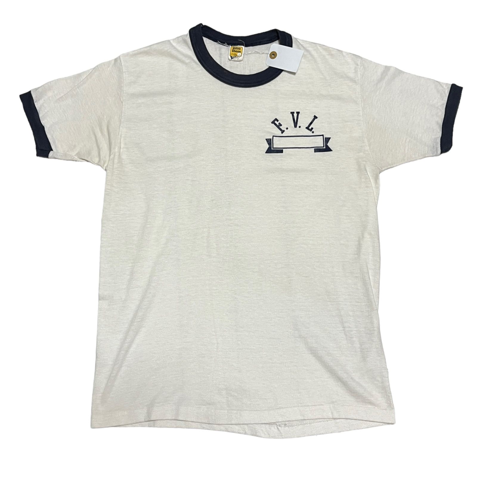 【Velva Sheen】70s Ringer Tshirt college Lsize