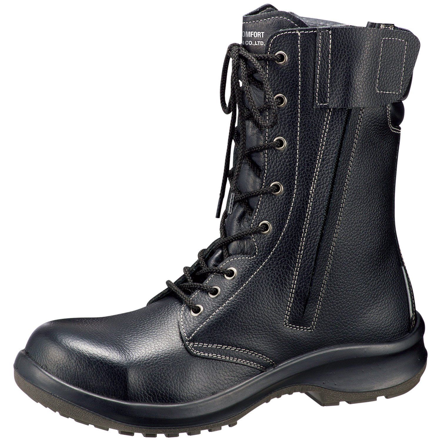 ミドリ安全 ハイ ベルデ 安全靴 JIS規格 長編上靴 ひも 普通作業 ワイド先芯 耐滑 PRM230F オールハトメ ブラック