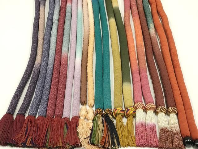 平和屋着物●和装小物 上質な帯締め10本セット 丸ぐけ 暈し染め 金糸 金彩 あわじ玉 撚り房 AABB7161ay