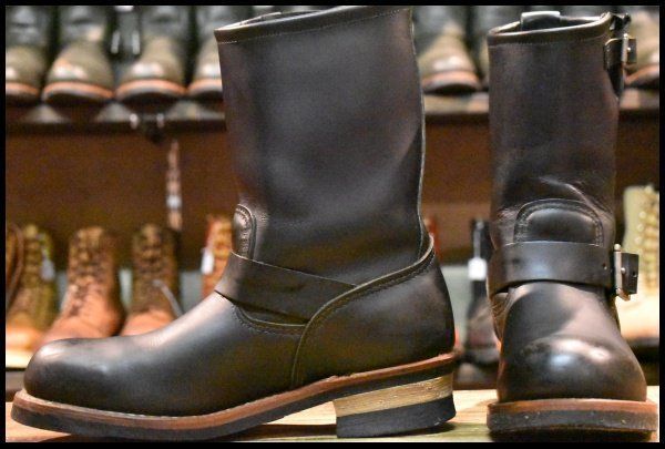 8D 09年 レッドウィング 2268 エンジニア 黒 ブラッククローム スチールトゥ ブーツ redwing HOPESMORE FJ140