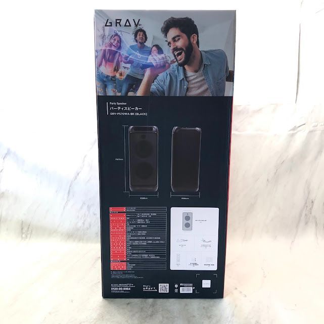 美品】GRAV パーテイ スピーカー GRV-PS70WA-BK ブラック AA0808