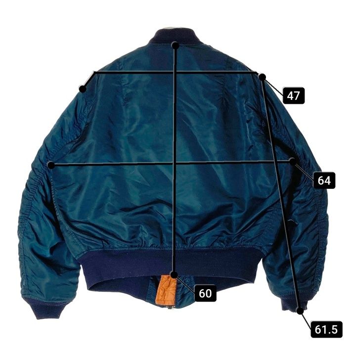 希少カラー】ALPHA アルファ フライトジャケット MA-1 ネイビー XL