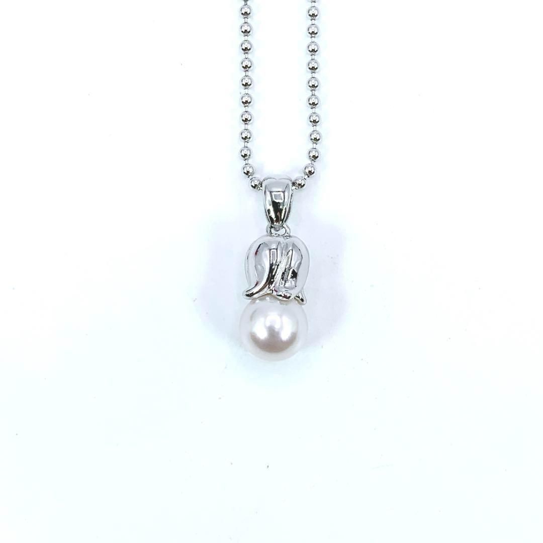 TASAKI　タサキ　シルバー　ネックレス　デザイン　本真珠　パール　1粒 TASAKI タサキ パール ネックレス 本真珠 シルバー 1粒 7.0mm