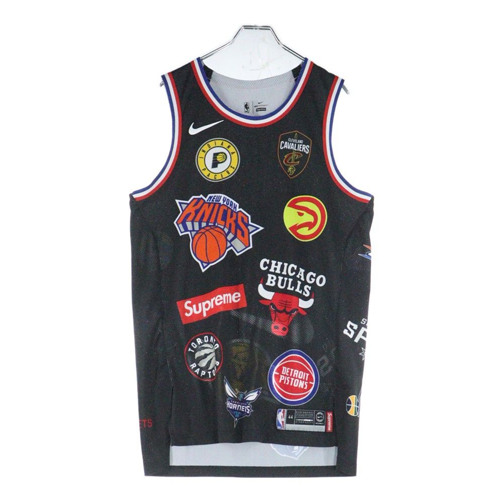 SUPREME シュプリーム 18SS ×NIKE NBA Teams Authentic Jersey ナイキ エヌビーエー ロゴプリント メッシュ タンクトップ カットソー ブラック AQ4227-010