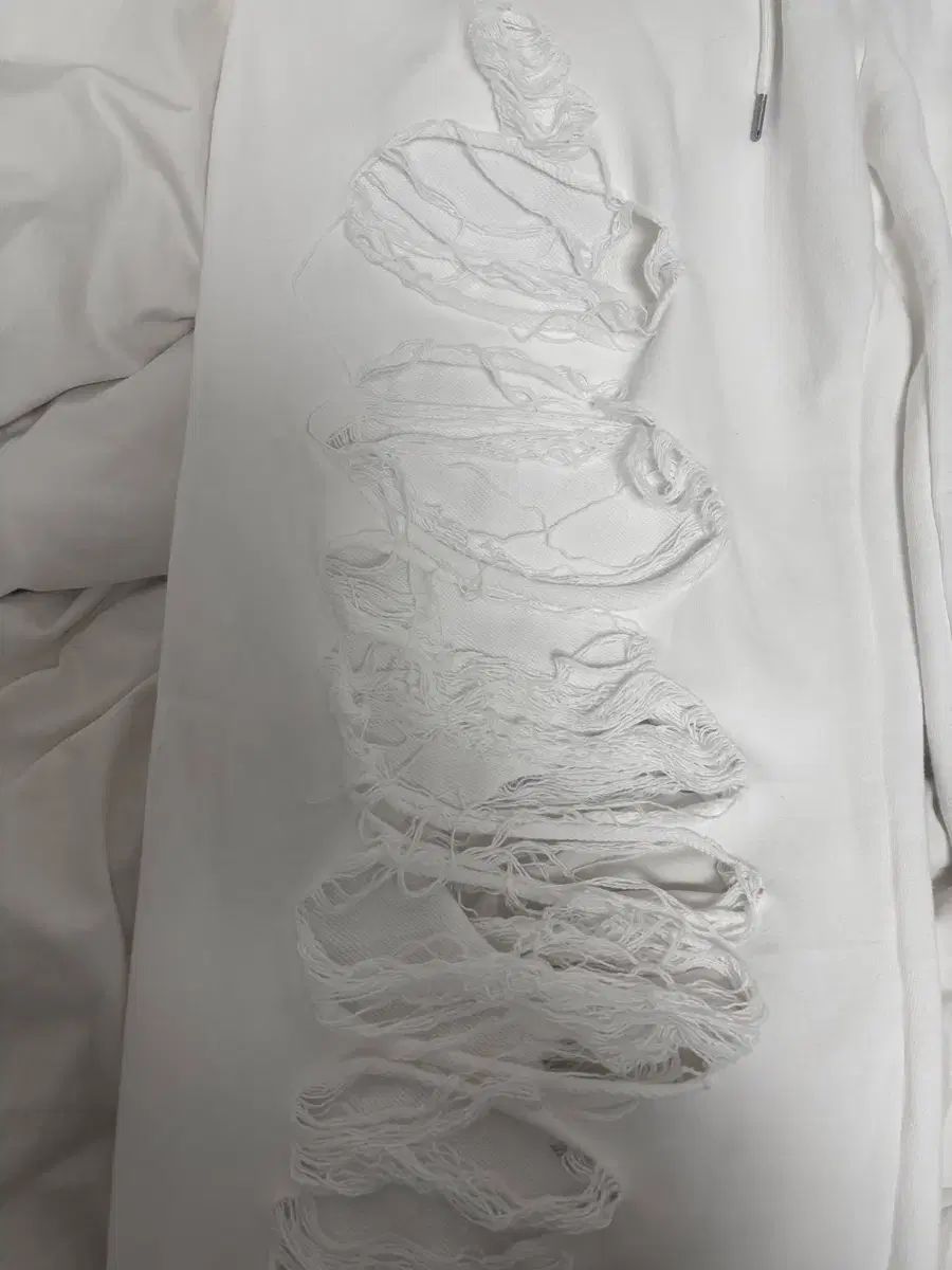 TREEMINGBIRD 傷 ダメージ ワイド スウェット パンツ 白 DECORATOM_COM_BR