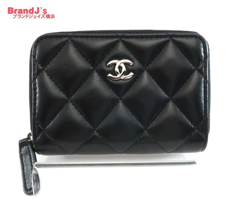 シャネル CHANEL クラシック ジップ コインパース コインケース カードケース ラムスキン AP0216 黒 ブラック | 34054