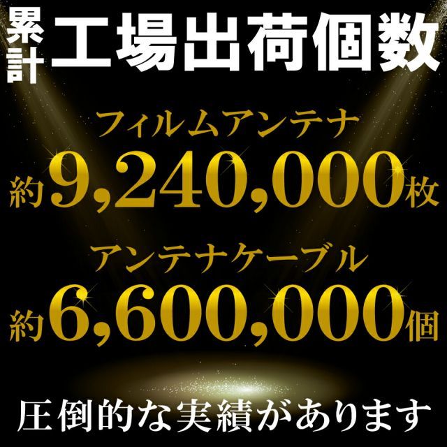 フィルムアンテナ u0026 コード 4本 セット 4枚 地デジ ワンセグ フルセグ スクエア型 ケーブル アンテナコード VR1 パナソニック Panasonic R500D