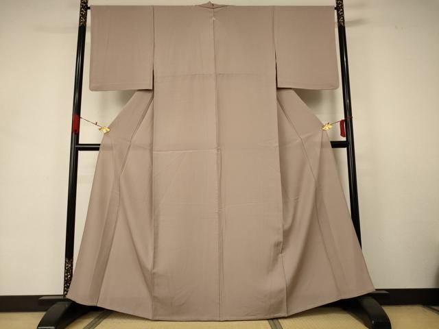 平和屋着物＊夏物 色無地 絽 白茶色 正絹 AABA6602jd