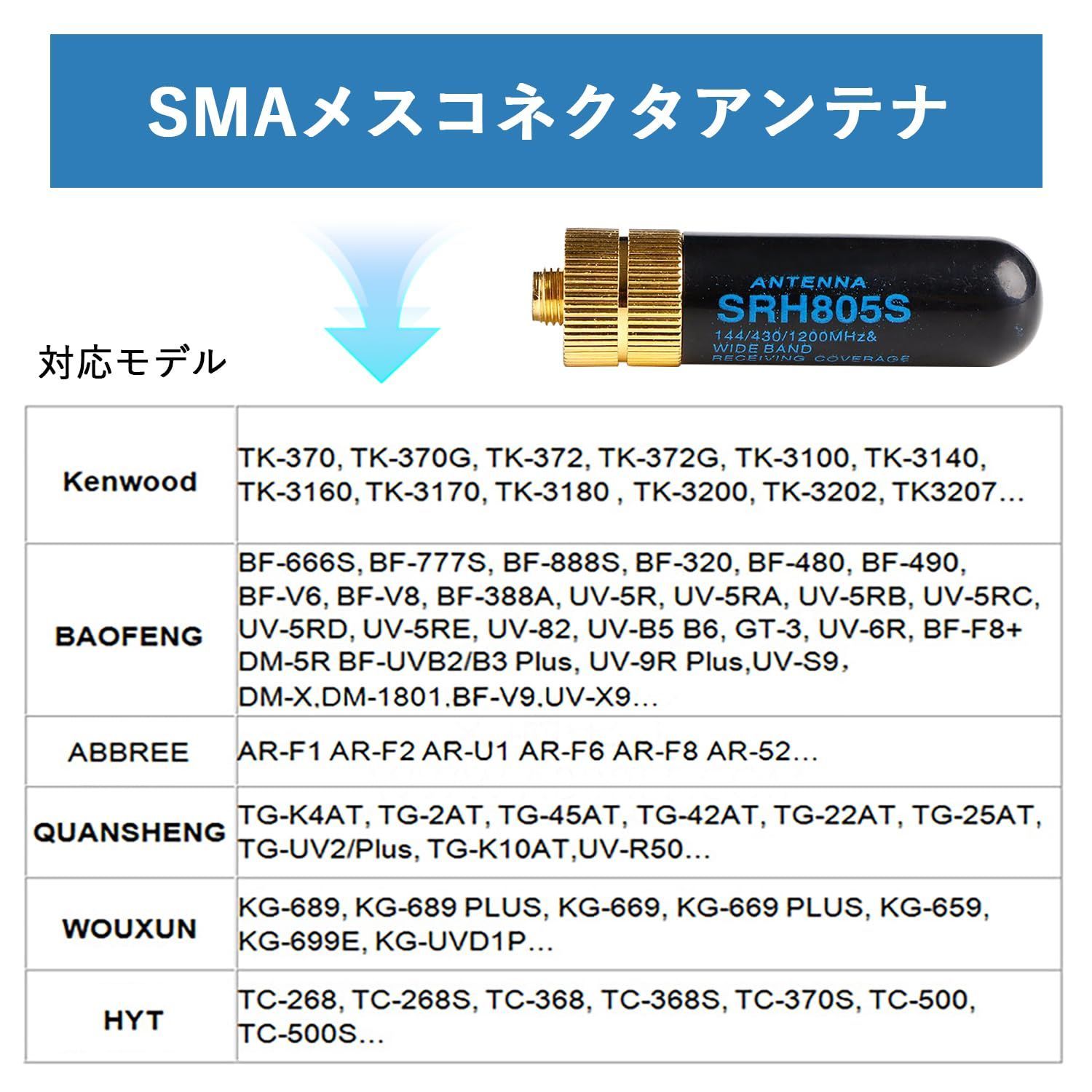 アンテナ　SRH805S 再出品の前　購入不可 新品 ダイヤモンドSRH-805S トランシーバーアンテナ SMA-F