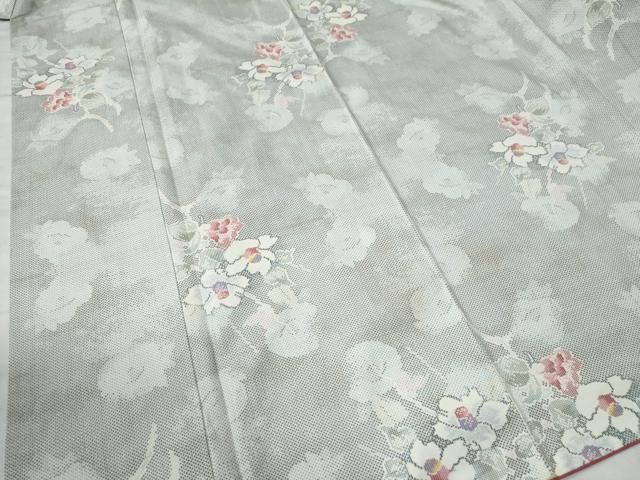 平和屋着物○本場大島紬 白大島 7マルキ 総絣 草花文 正絹 逸品