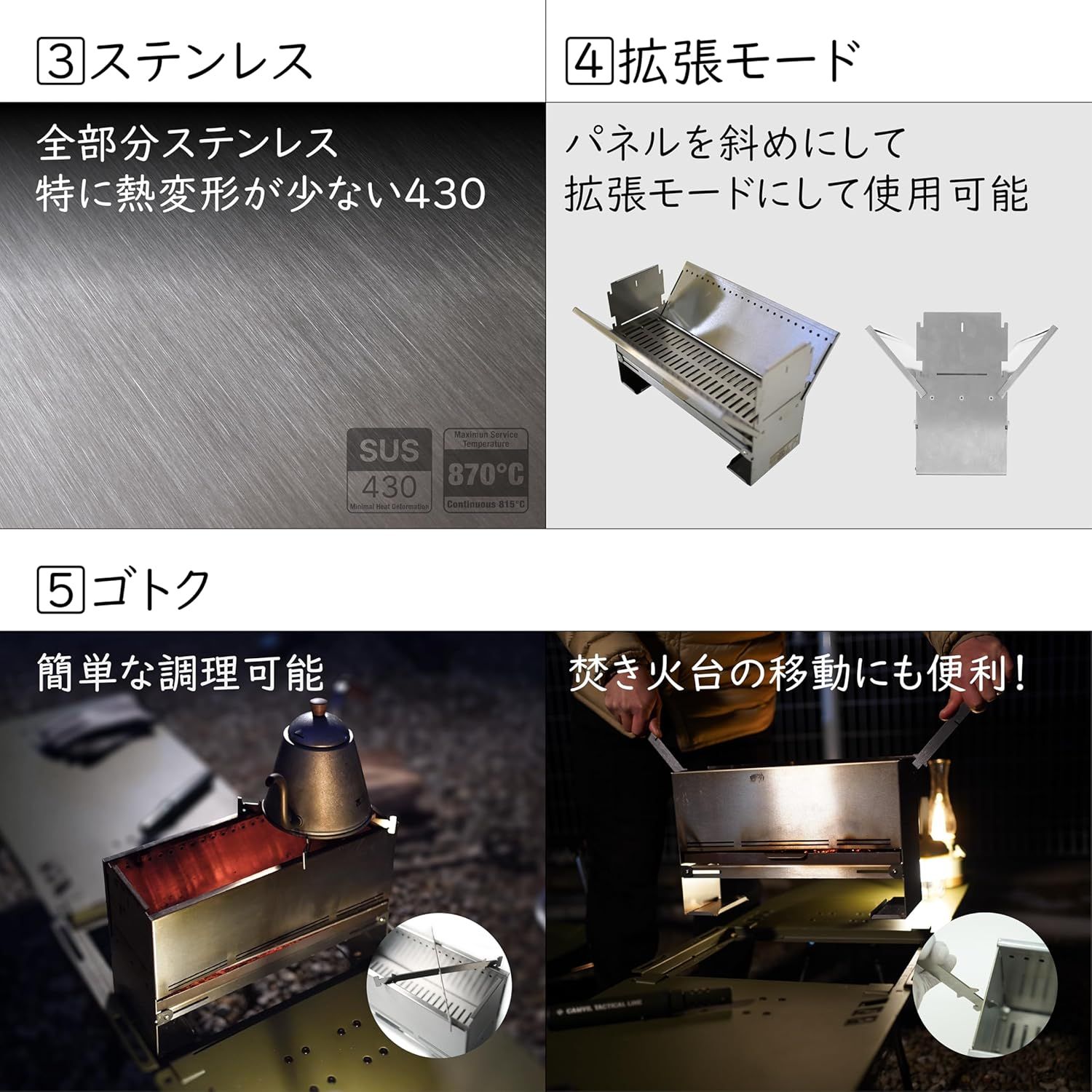 0.5単位薪ストーブ 収納袋とX字型ブラケット付き