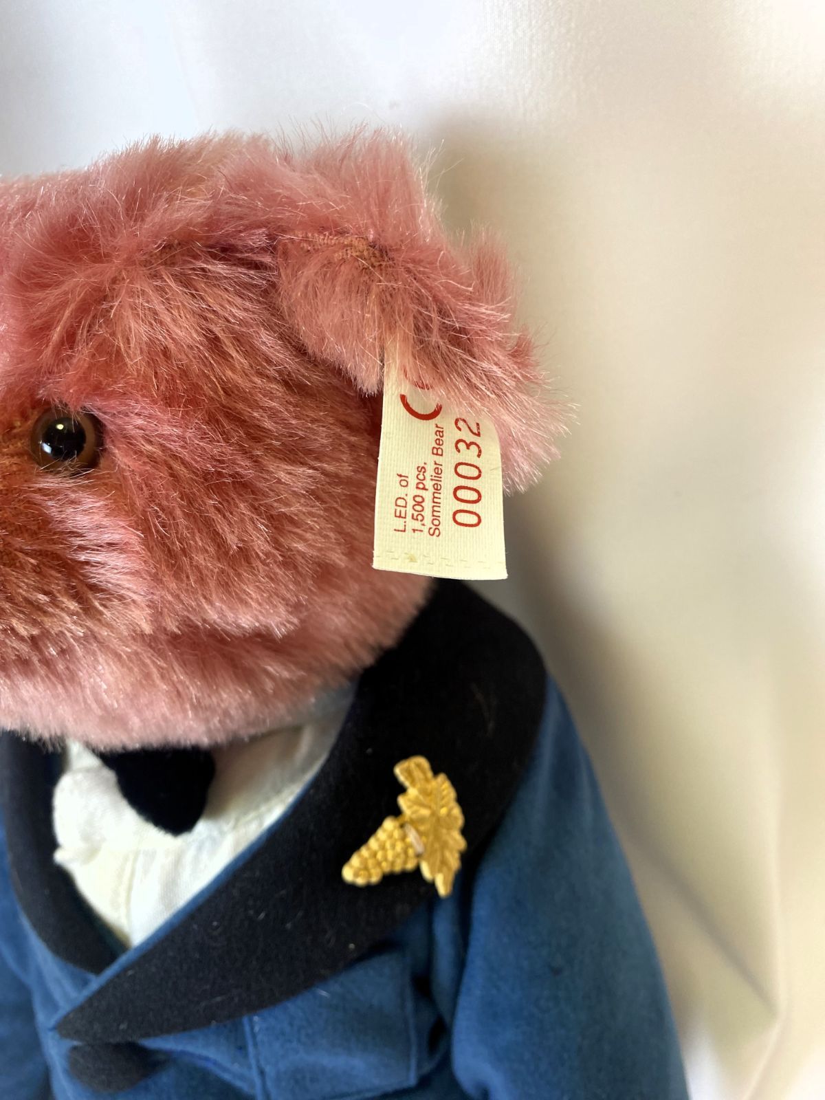 シュタイフ ソムリエベア タサキ ワインベア ダークローズ 1999年 美品】Steiff Teddy Bear Sommelier Bear Tasaki Wine Bear Dark