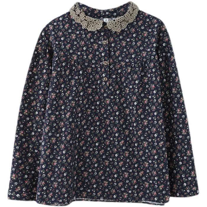 花柄シャツ ブラウス レディース トップス 長袖 森ガール 小花柄