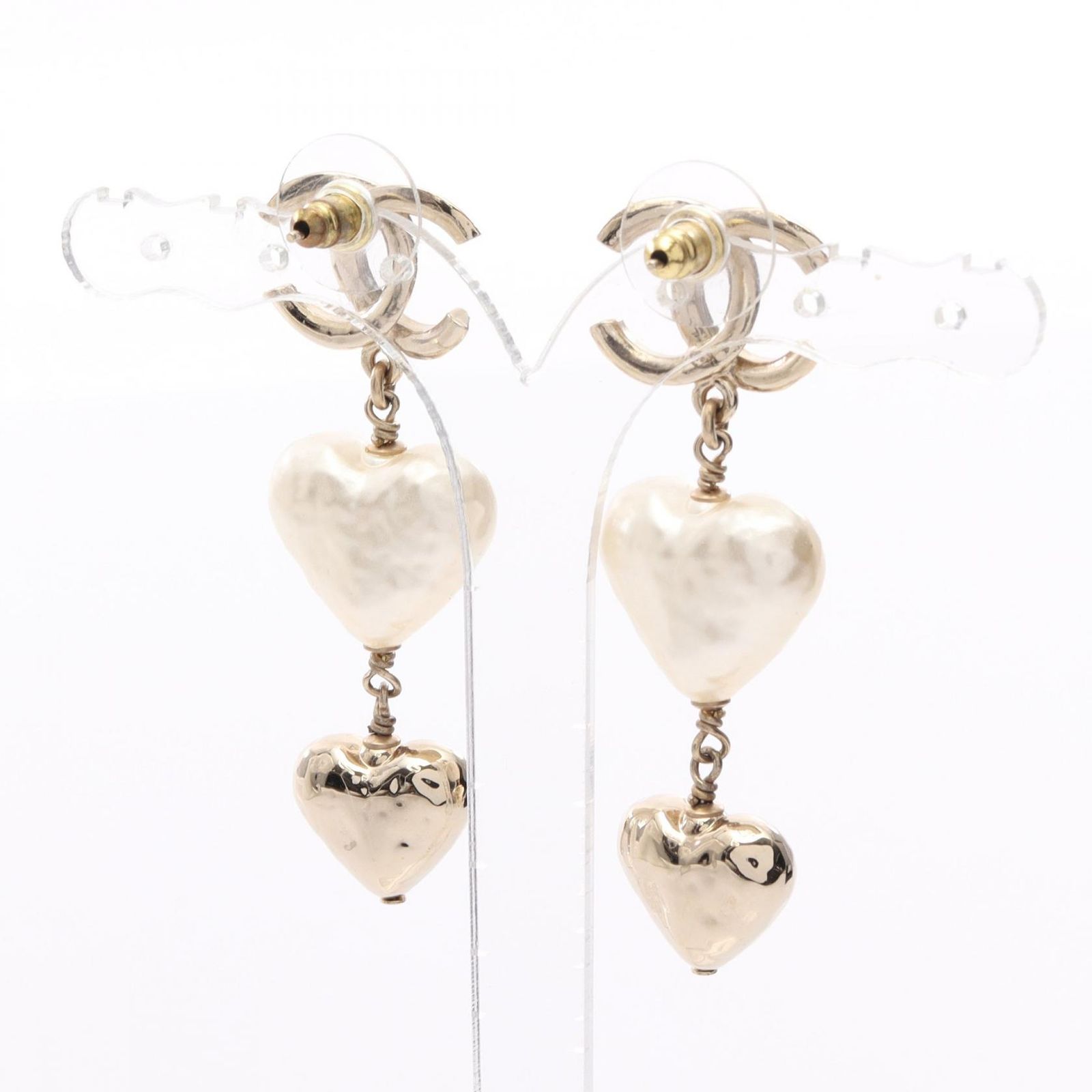 シャネル CHANEL ピアス ココマーク ハート ゴールド GP ゴールドメッキ ピアス レディース Used A