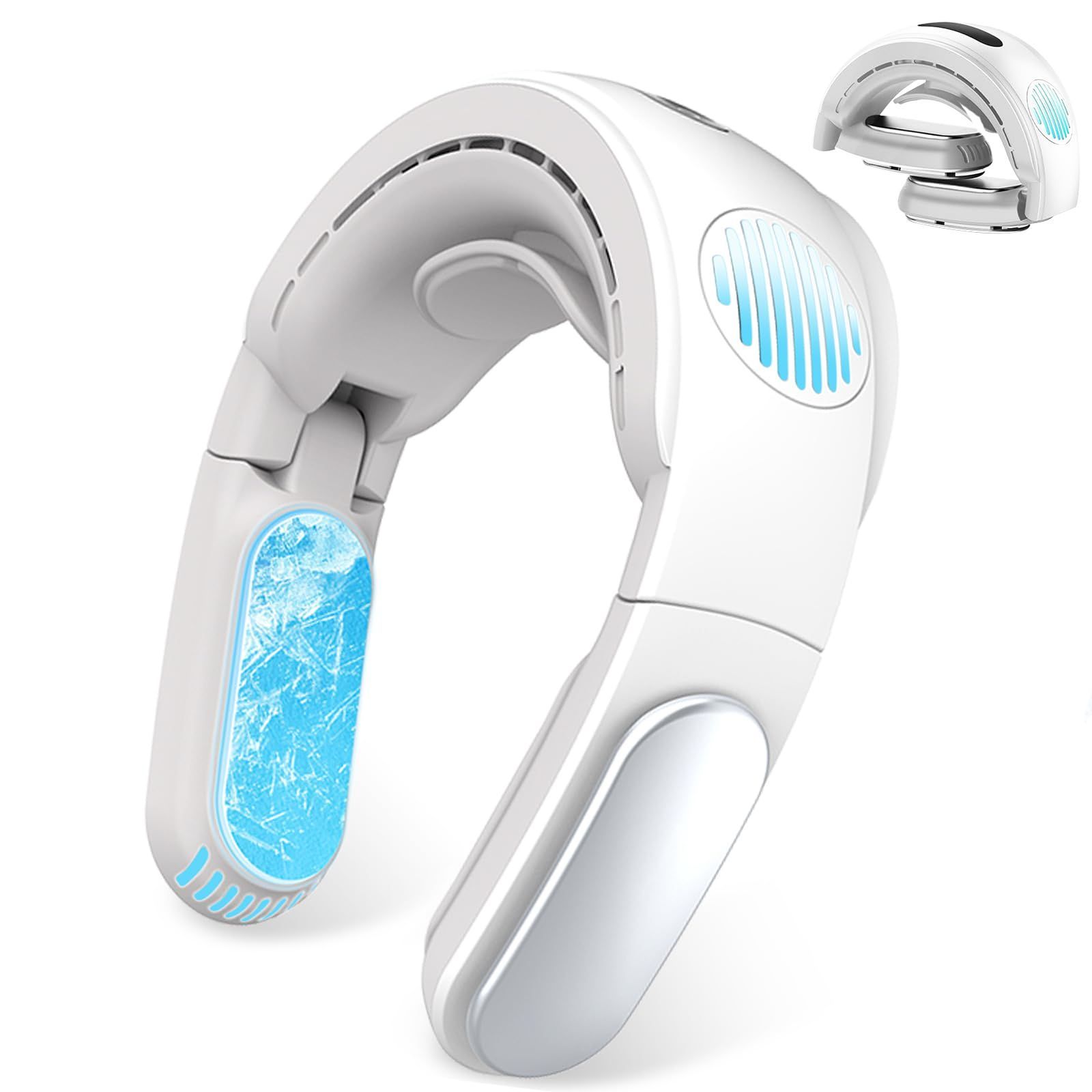 快適な涼しさをもたらす冷却ネックファン / 3段階風量調節 / 長時間使用可能 Amazon | 【瞬間冷却ネックファン 2025年夏新型】 首掛け扇風機 ネック