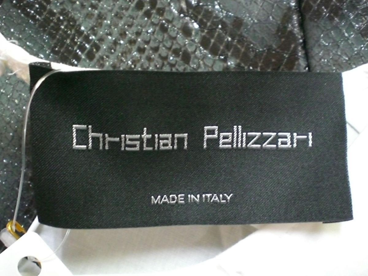 新品 未使用 クリスチャン ペリザーリ CHRISTIAN PELLIZZARI ワンピース ドレス 42 グレー 白 ホワイト レディース