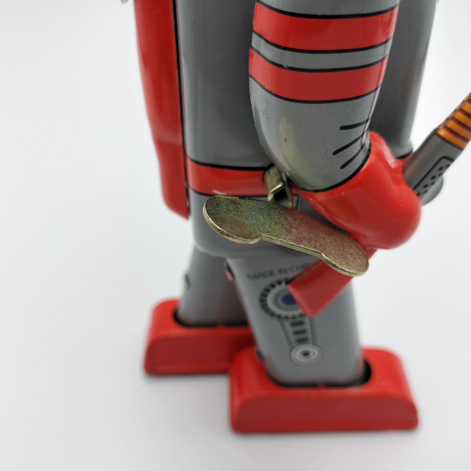 ゼンマイ式ロボット 2体 ブリキ製 22cm おもちゃ 昭和レトロ