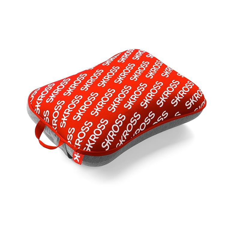 彡SKROSS 低反発 トラベルピロー 首枕 トラベル コンパクト 枕 飛行機 首 用 旅行 低反発枕 軽量 低反発クッション へたらない 電車 車 SKROSSレッド ピロー 0