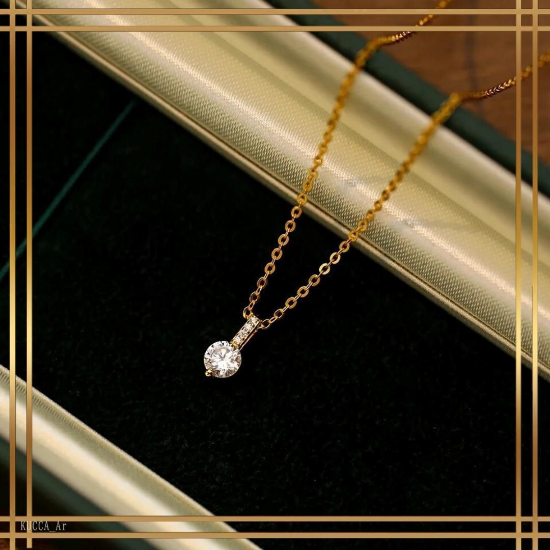 506 ゴールド 一粒 ダイヤ 5mm ネックレス シルバー925 純銀製 長さ調節可 上品 華奢 シンプル 清楚 エレガント 普段使い オフィス フォーマル 結婚式 デート プレゼント ギフト レディース アクセサリー 高見え きれいめ 光沢