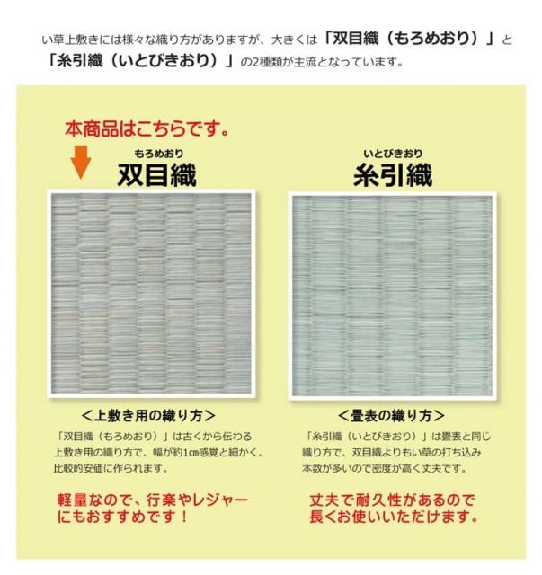 ラグ・カーペット・マット 純国産 い草 上敷き カーペット 双目織 『草津』 江戸間8畳(約352×352cm）