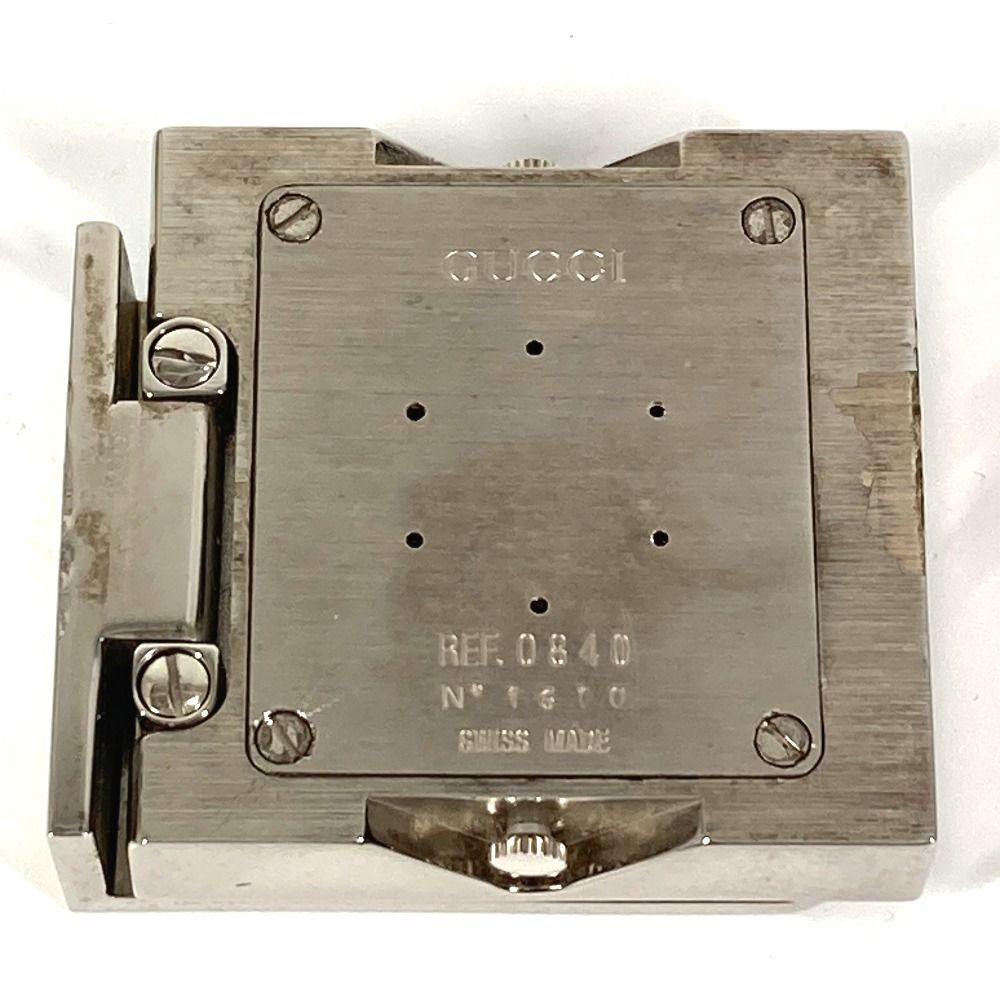 GUCCI グッチ 置時計 ロゴ トラベルウォッチ REF0840 SS シルバー