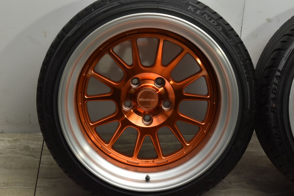 【超深リム バリ溝美品】WORK Seeker ワーク シーカー FX 17in 9.5J -9 PCD114.3 KENDA 215/40R17 ホンダ ヴェゼル 外し チューナーサイズ