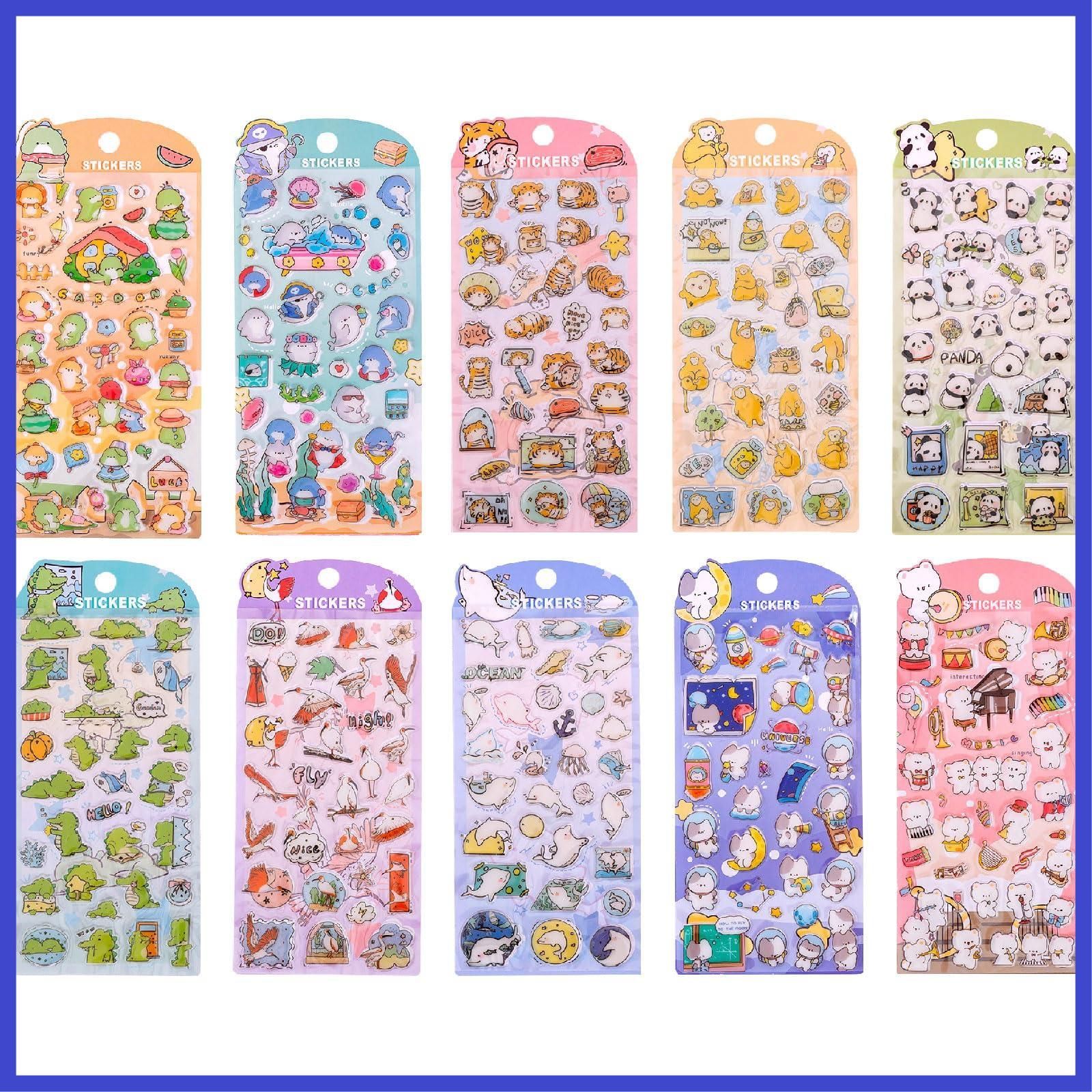 動物 立体 ぷくぷくシール 種類豊富アニマル 大量 パンダ/ネコ/恐竜  