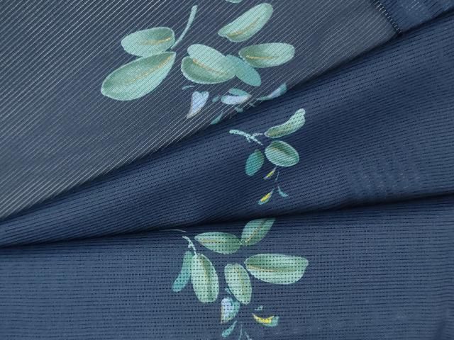 平和屋着物＊夏物 小紋 絽 草花文 金彩 洗える着物 AABB8811sx