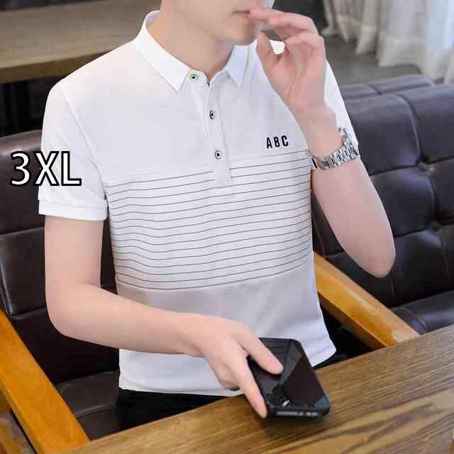 【送料無料，最新作】 [3XL]春 コーデ メンズ 用 服 シンプル ファッション オシャレ 大人 かっこいい 紳士服 カジュアル 半袖 ストライプ 夏 ポロシャツ  カジュアル 通勤スタイル 重ね着コーデ ゆったりシルエット その他