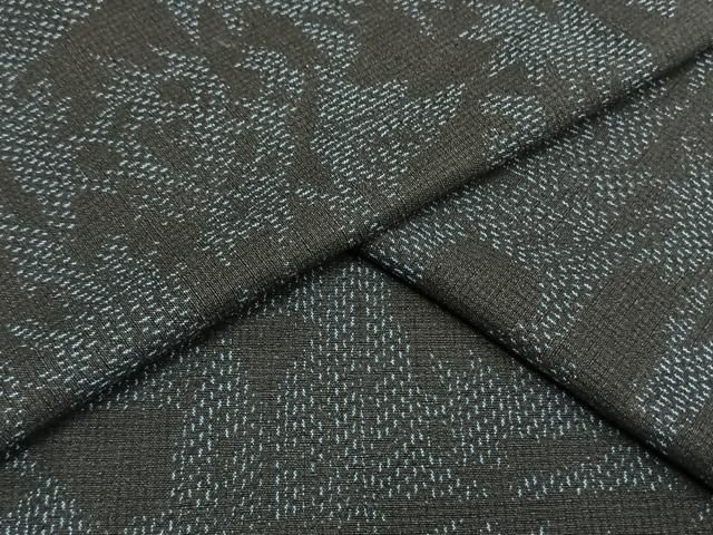 平和屋着物▽結城紬 単衣 風景樹林文 正絹 AAAV2798fy