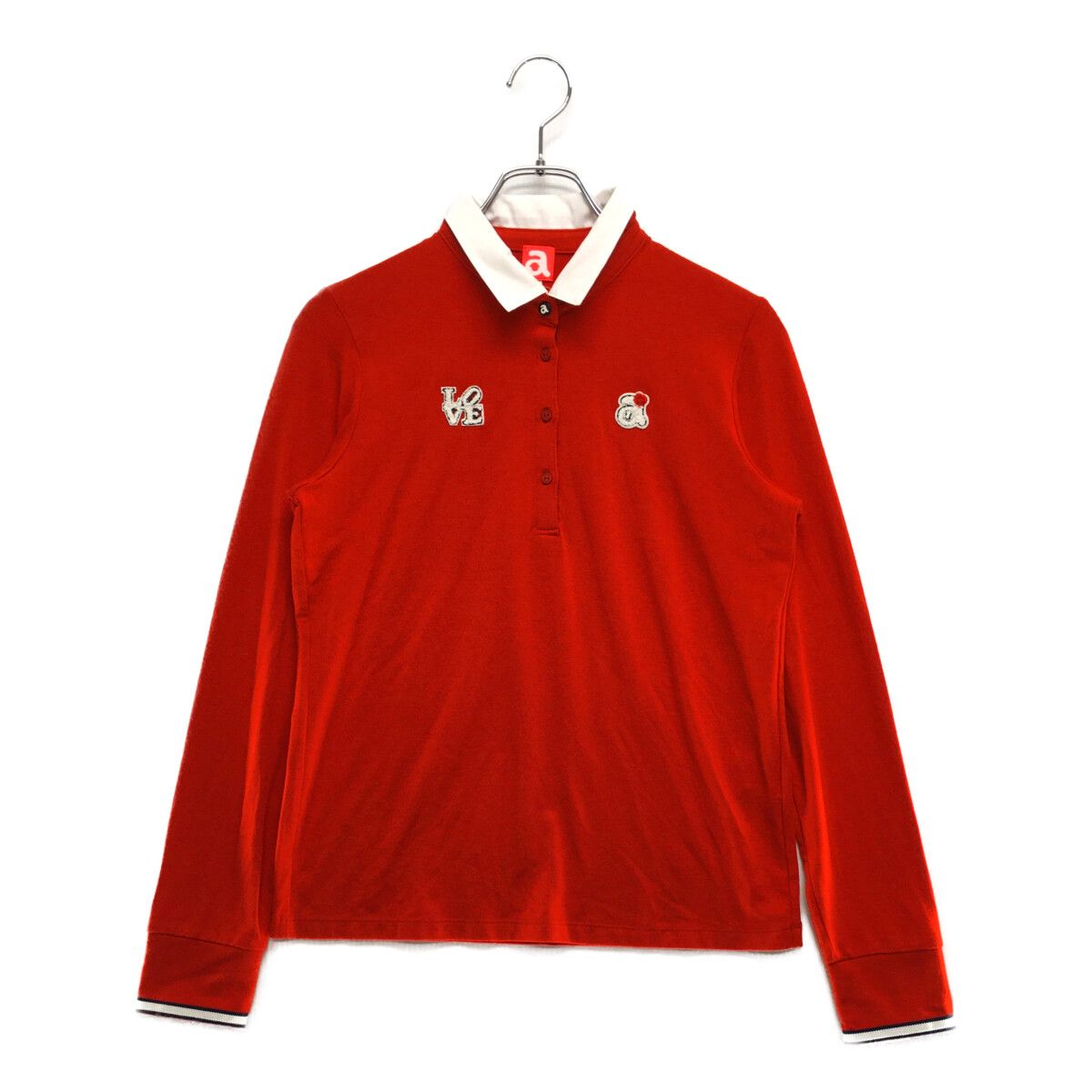 archivio - coco 未使用品 アルチビオ archivio レディース 長袖ポロシャツ 40(L) 赤 レッド 春秋 未使用品 レディース アルチビオ archivio 長袖ポロシャツ 40(L