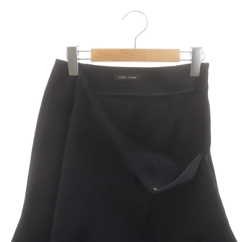 ヨーコチャン YOKO CHAN ペプラムスカート フレア ラップ調 ミニ 38 黒  