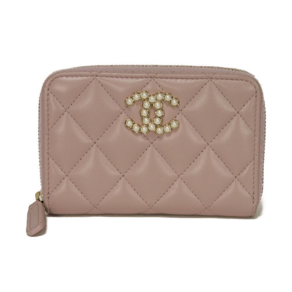 CHANELシャネル コインケース小銭入れマトラッセ ココマーク ベージュ CHANEL シャネル コインケース ココマーク マトラッセ ジップ