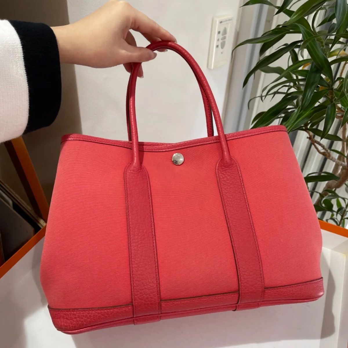 美品】HERMES エルメス ガーデンパーティTPM 30 トワルオフィシエ  