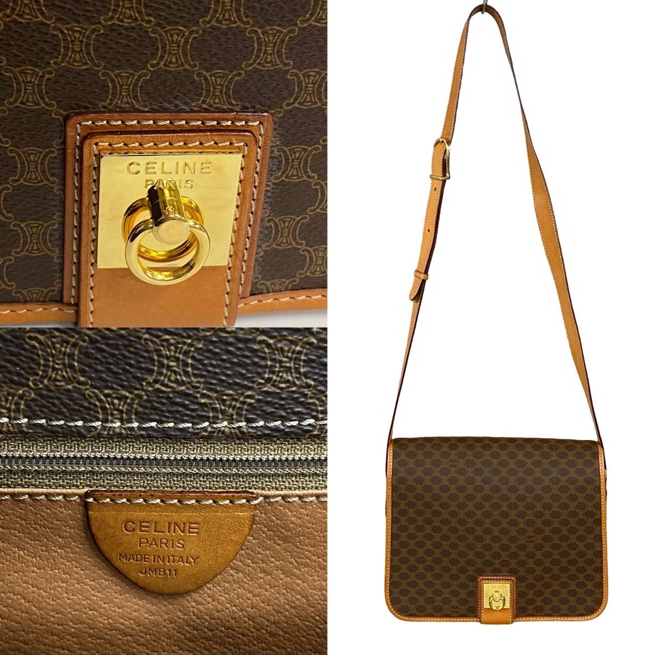 セリーヌ マカダム ブラゾン トリオンフ 2way ショルダーバッグ 極 美品 CELINE セリーヌ マカダム ブラゾン トリオンフ 柄 ロゴ