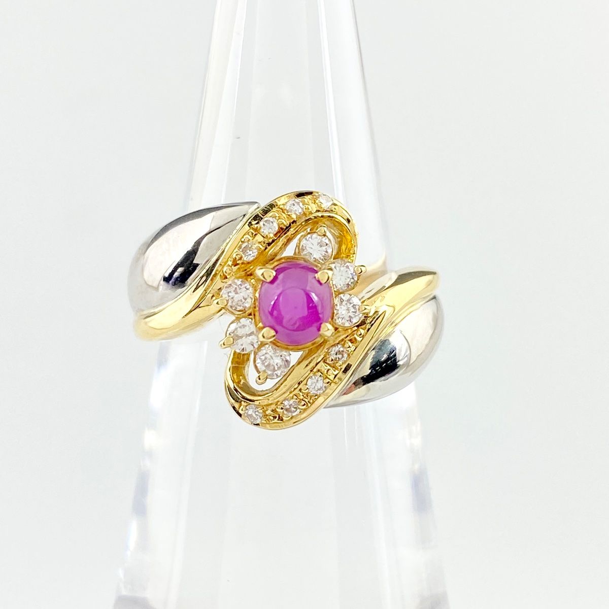 在庫一掃】 スタールビー デザインリング YG イエローゴールド  