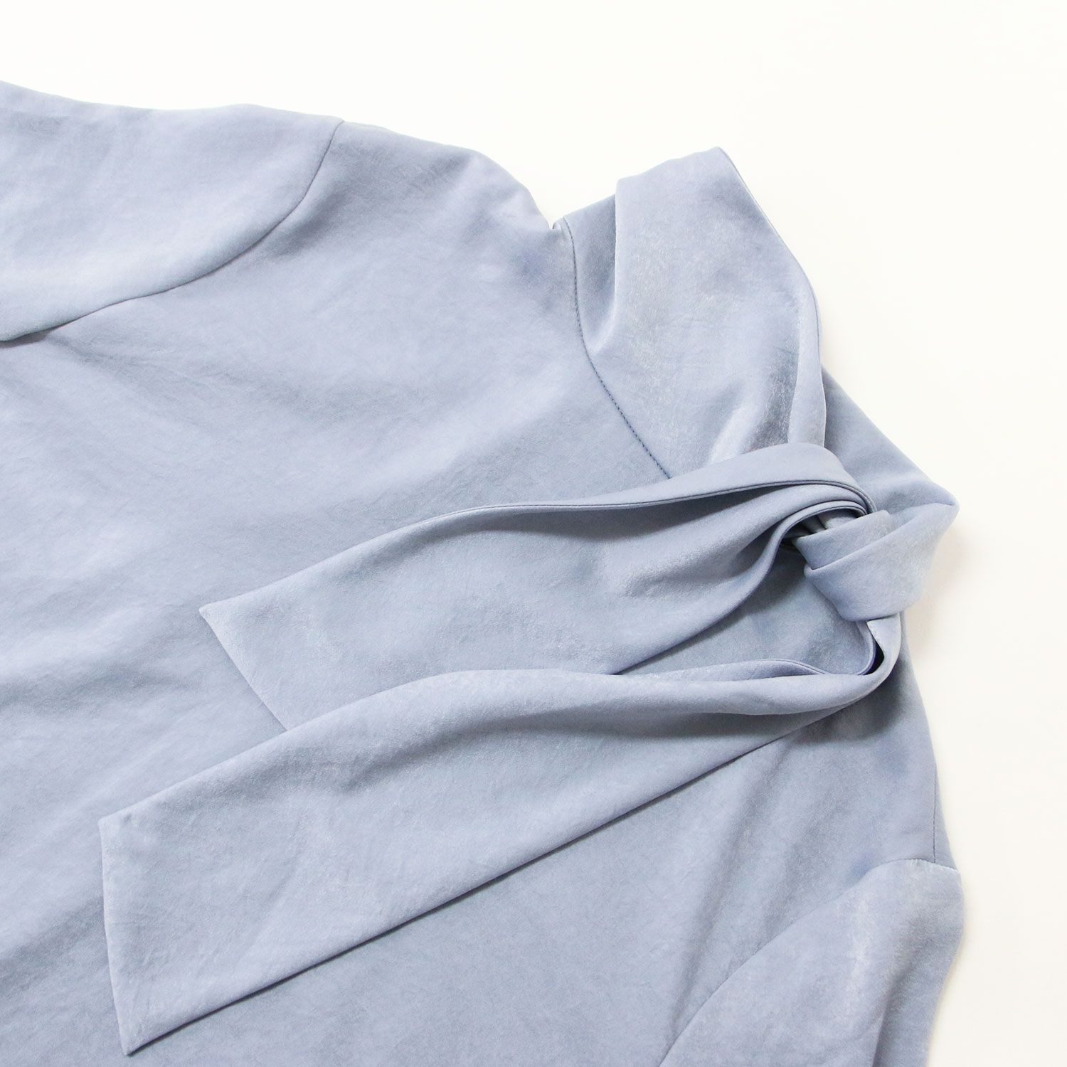 美品 theory luxe セオリー リュクス ブラウス サテン ブルー 38(M