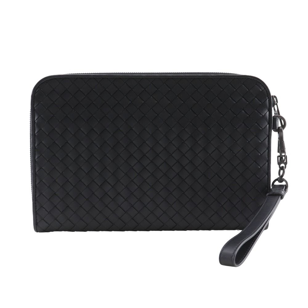 BOTTEGAVENETA ボッテガヴェネタ イントレチャート カーフ 黒 メンズ クラッチバッグ