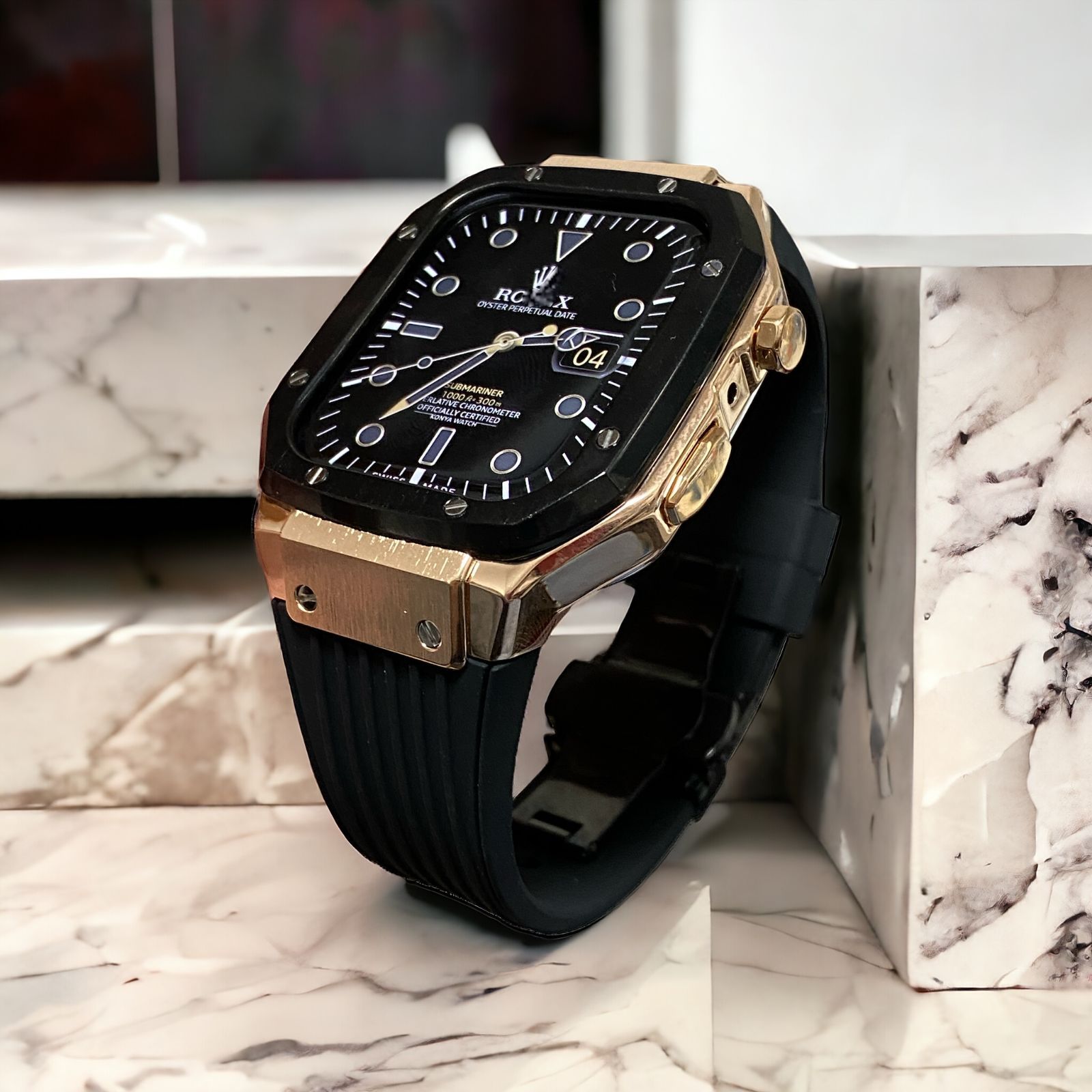 Watchラバーバンドカバーメタルケースアップルウォッチカスタム ステンレス