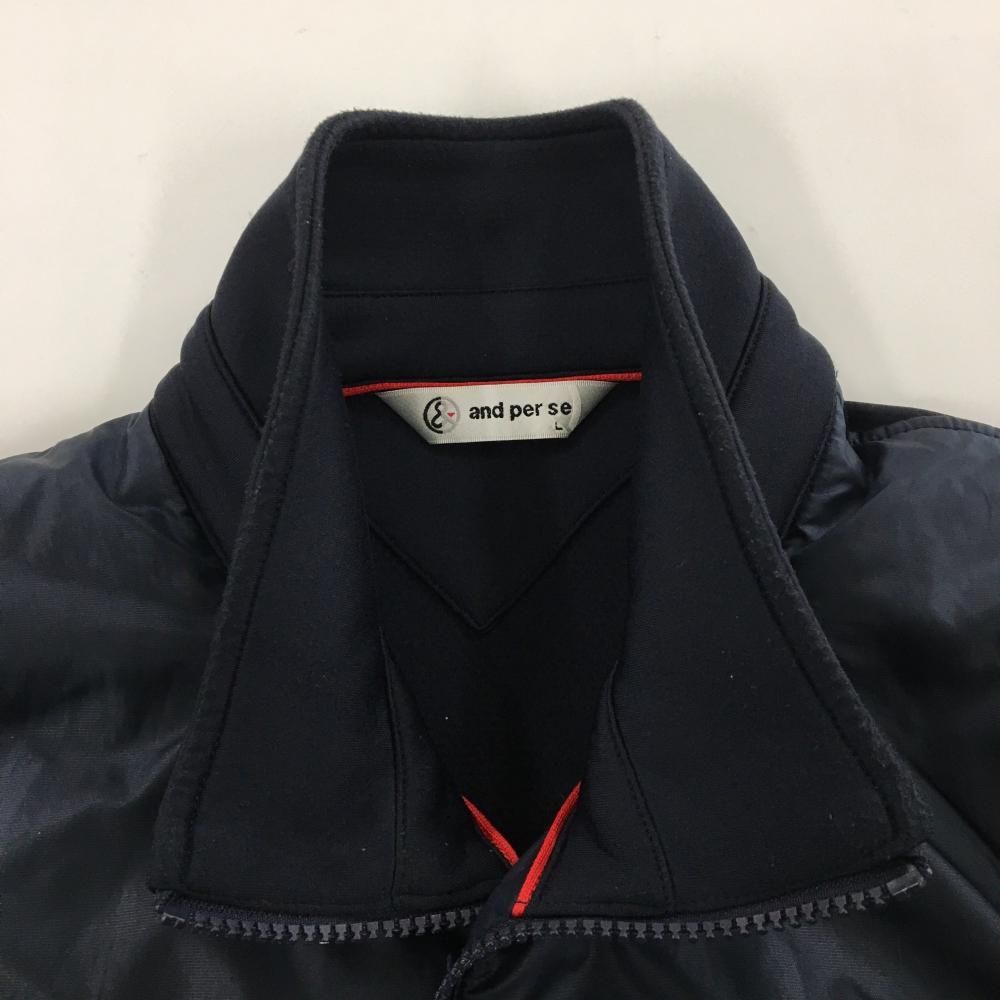 ☆SALE価格☆アンパスィ 中綿切替ジャケット ネイビー×白 ロゴ刺しゅう