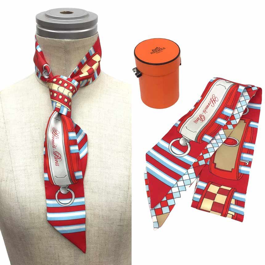 セール HERMES エルメス ツイリー Colliers de Chiens Remix ルージュ