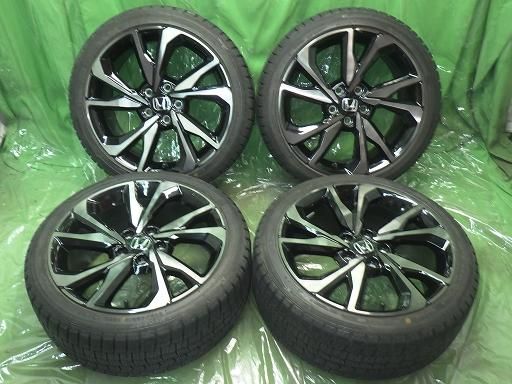 【中古】DANROP   スタッドレス 19年製 バリ山 シビックFK7 純正 18インチ ダンロップ ウインターマックス