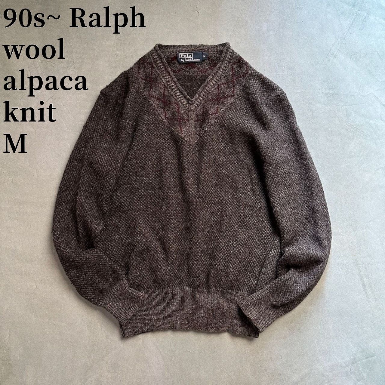 美品⁂ローレンラルフローレン⁂Vネックニット　プルオーバー　セーター　アルパカ混 Ralph Lauren - 美品⁂ローレンラルフローレン⁂Vネックニット プル