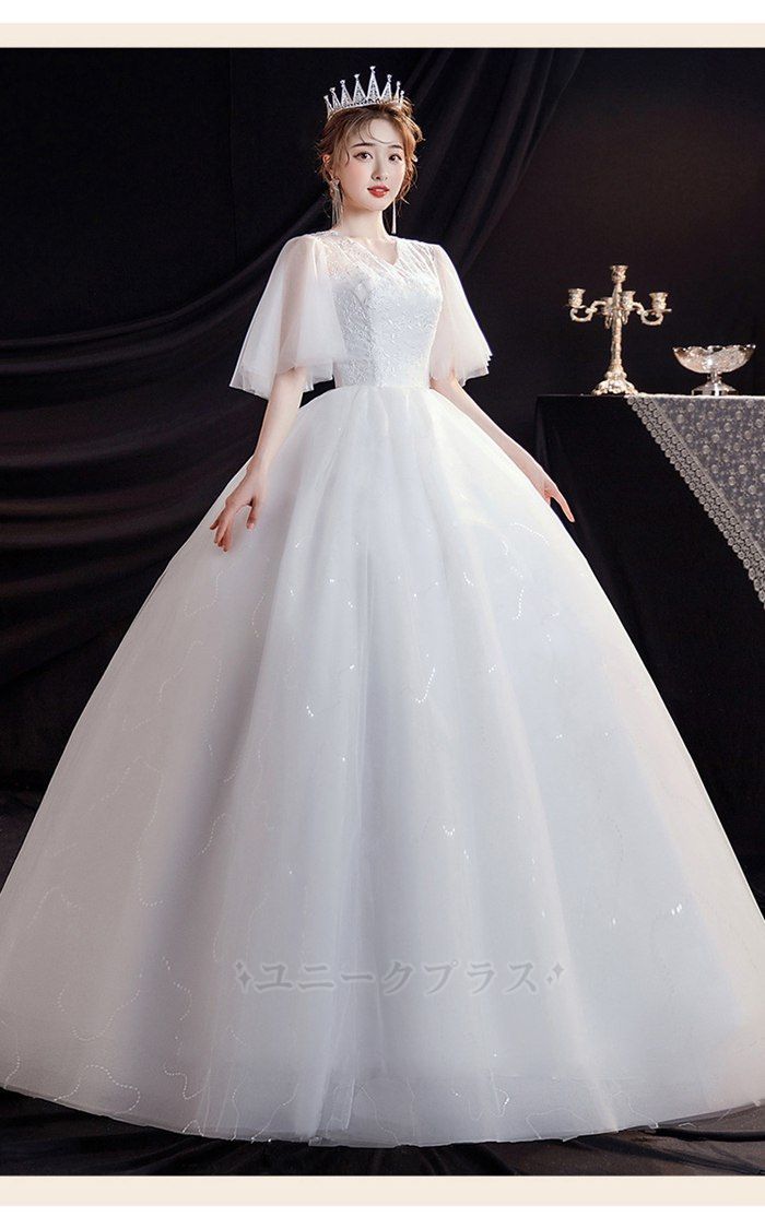 ウェディングドレスAライン花嫁ドレス二次会ウエディングドレスドレス二次会ドレス花嫁前撮り結婚式パーティード二次会キラキラ