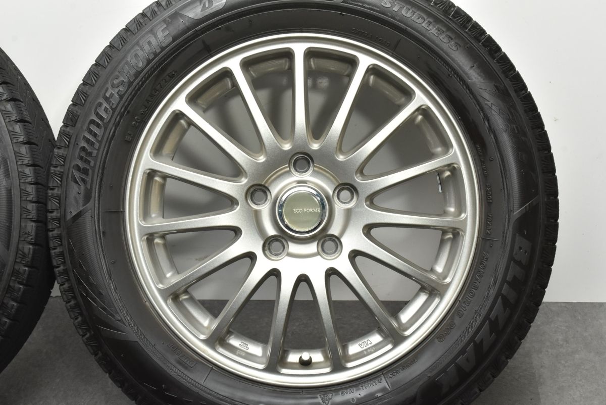 【ノア ヴォクシー等に】エコフォルム 16in 6.5J +54 PCD114.3 ブリヂストン ブリザック VRX3 205/60R16 ステップワゴン セレナ 送料無料