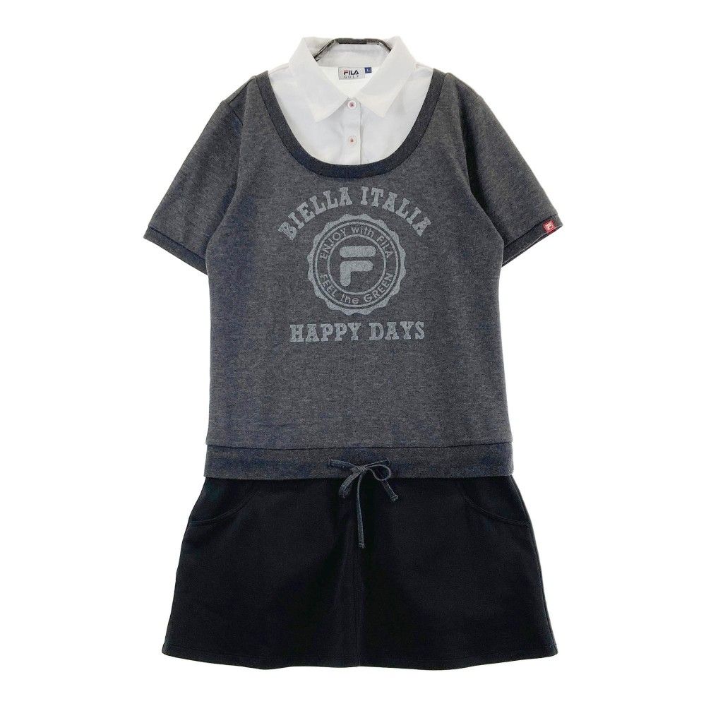 FILA ゴルフ ワンピース Mサイズ グレー フィラゴルフ】バイカラー FILA ゴルフ ワンピース Mサイズ グレー フィラゴルフ】バイカラー