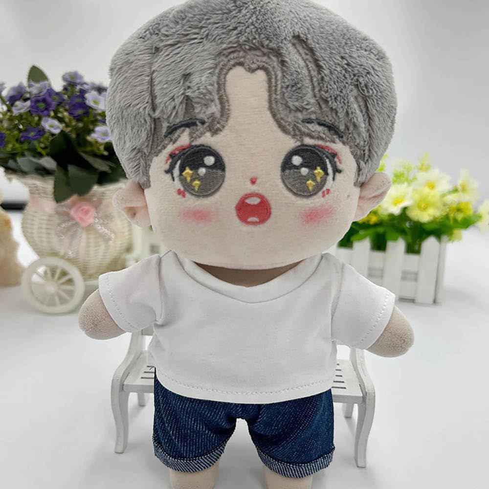 20cm ぬいぐるみ : 15cm 服 niannyyhouse 10cm ジーンズ ミニ洋服 クールスーツ 着せ替えぬいぐる服 パンツ パーカー 着せ替えぬいぐるみ用服 Tシャツ デニム生地（ぬいぐるみ用服・アクセサリー｜ぬいぐるみ